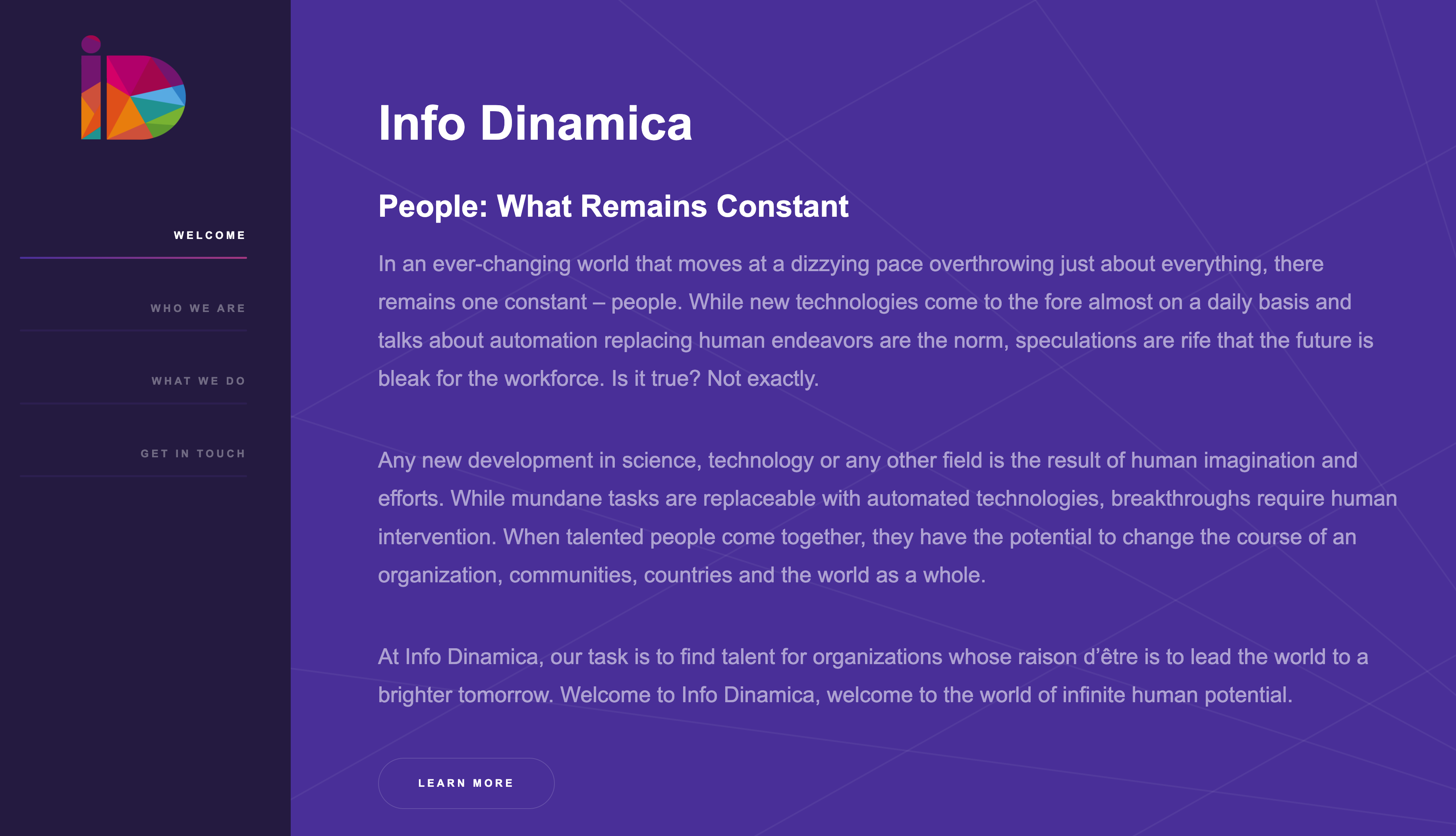 Screenshot of Info Dynamica website